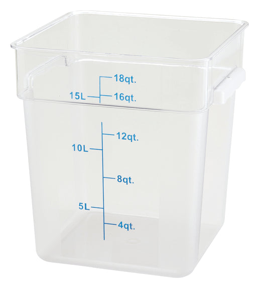 18qt Square Storage Container, Clear, PC (12 Each)-cityfoodequipment.com