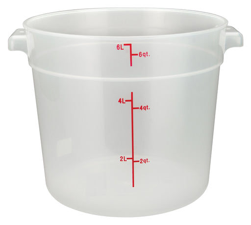 6qt Round Storage Container, Translucent, PP (12 Each)-cityfoodequipment.com