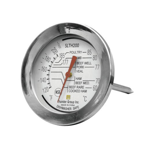 Thunder Group SLTH200 Dial Type Meat Thermometer, 120° to 200°F - 12, (each)-cityfoodequipment.com
