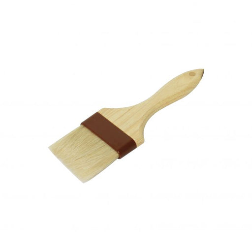 Thunder Group WDPB004 3" Flat Pastry Brush - Boar Bristles, Brown Plastic Ferrule, Wood Handle - 12, (each)-cityfoodequipment.com