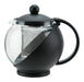 Teapot, 25 oz. Glass Liner with Removable S/S Strainer, PP Exterior, Black (48 Each)-cityfoodequipment.com