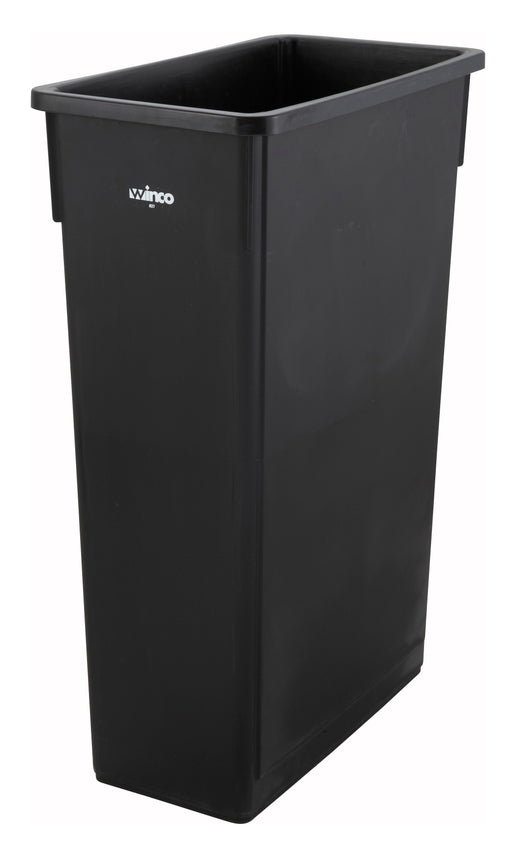 23gal Slender Trash Can, Black (1 Each)-cityfoodequipment.com