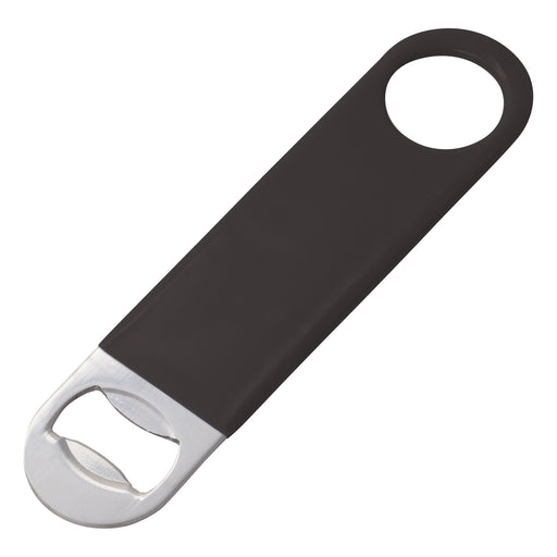 Flat Bottle Opener, Black PVC Coating, S/S (12 Each)-cityfoodequipment.com