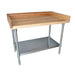 Hard Maple Bakers Top Table, Stainless Undershelf, Oil Finish 48"x36"-cityfoodequipment.com