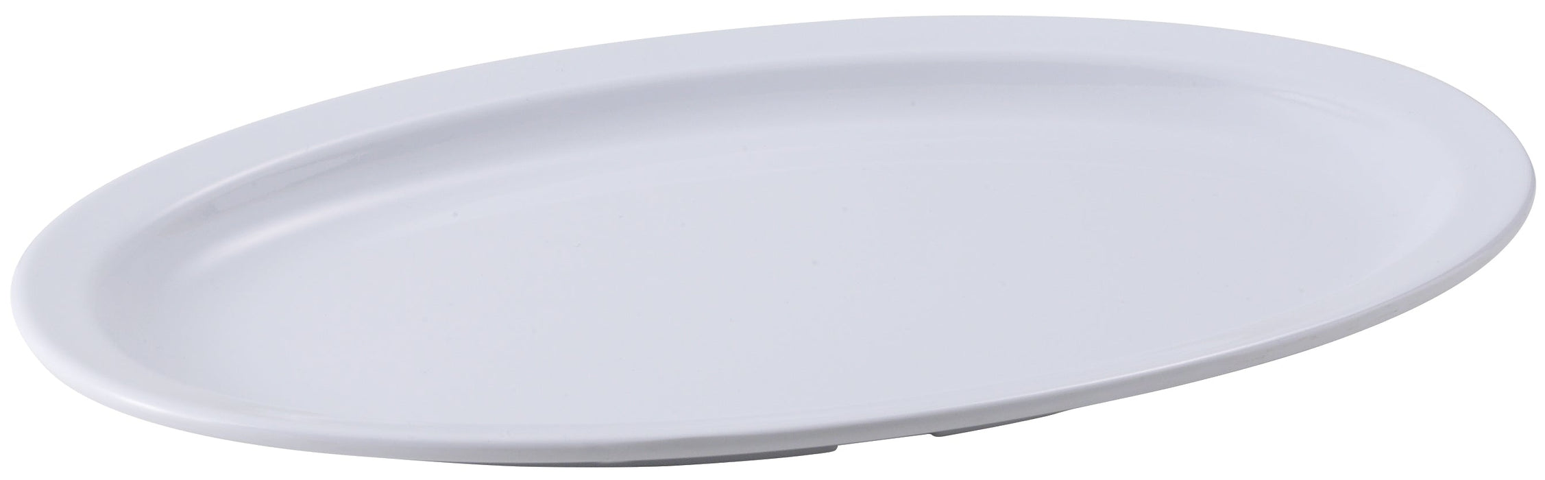 13" x 8-1/2" Melamine Oval Platters, Narrow Rim, White (2 Dozen)-cityfoodequipment.com