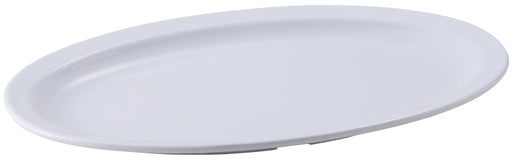 13" x 8-1/2" Melamine Oval Platters, Narrow Rim, White (2 Dozen)-cityfoodequipment.com