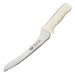 9" Bread Knife, White PP Hdl, Offset (6 Each)-cityfoodequipment.com
