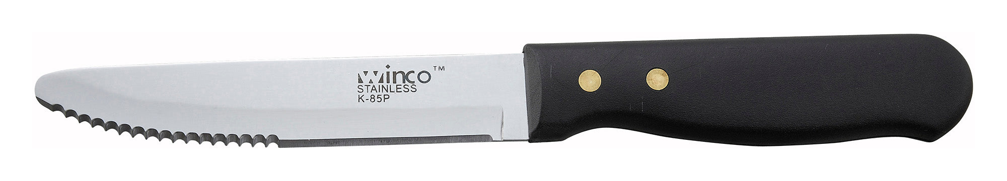 Jumbo Steak Knives, 5" Blade, Black Plastic Hdl (12 Dozen)-cityfoodequipment.com