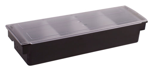 Condiment Holder, 4 Compartment, Black Plastic Base (6 Each)-cityfoodequipment.com