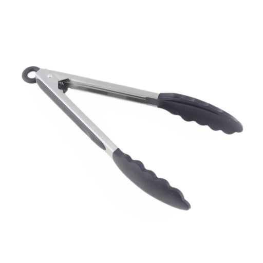 Thunder Group SLTHUT610 9"L Stainless Utility Tongs, Black - 12, (each)-cityfoodequipment.com
