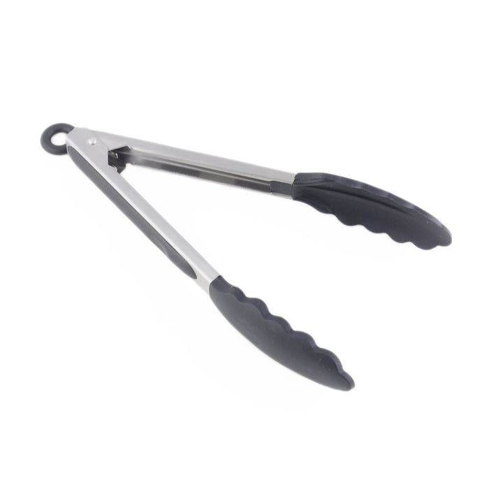 Thunder Group SLTHUT610 9"L Stainless Utility Tongs, Black - 12, (each)-cityfoodequipment.com