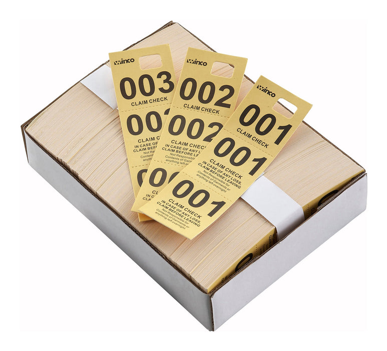 Coat Check Tickets, Yellow, 500pcs/box (10 Box)-cityfoodequipment.com