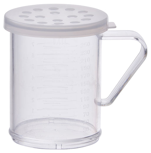 10oz Dredge with Clear Snap-on Lid, Extra Large Hole (12 Set)-cityfoodequipment.com