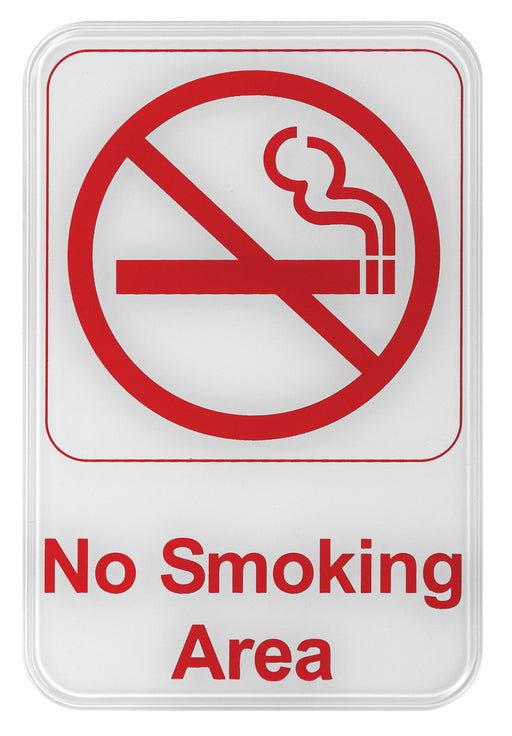Information Sign, "No Smoking Area", 6" x 9", White (12 Each)-cityfoodequipment.com