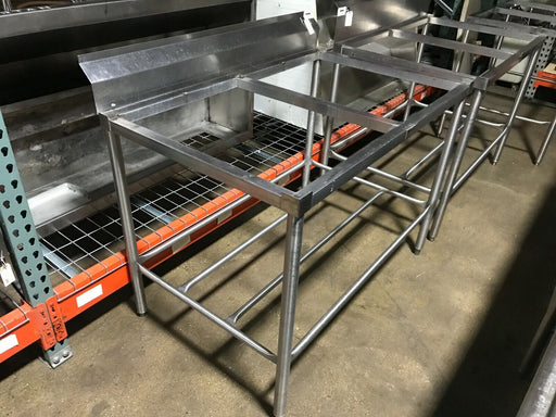 48" x 30" Poly Top Cutting Board Table with Lower Rack, Backsplash-cityfoodequipment.com