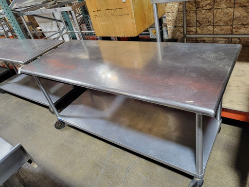 30"D x 72"W stainless steel work table with casters, undershelf-cityfoodequipment.com