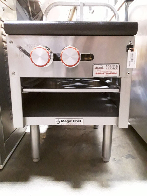 Used Magic Chef Commercial Single Stock Pot Range, Nat Gas 6" Adj SS Legs-cityfoodequipment.com