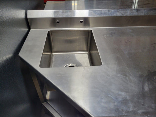 Used Custom 93" Stainless Steel Heavy Duty Work Table with Sink.-cityfoodequipment.com