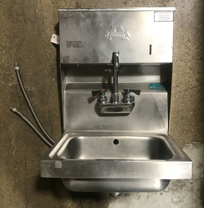 Used Stainless Steel Wall-Mount Hand Sink with Towel Dispenser-cityfoodequipment.com