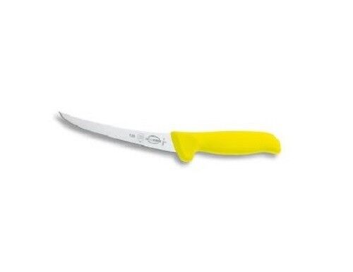 F. Dick (8299115-02) 6" Boning Knife, Curved, Stiff, Yellow Handle-cityfoodequipment.com