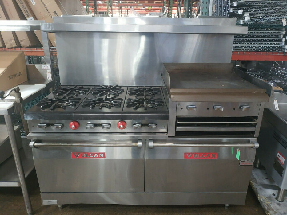 Vulcan 260L77R 6 Burner Flat Grill 2 Full Size Ovens Natural Gas Broiler Tested-cityfoodequipment.com