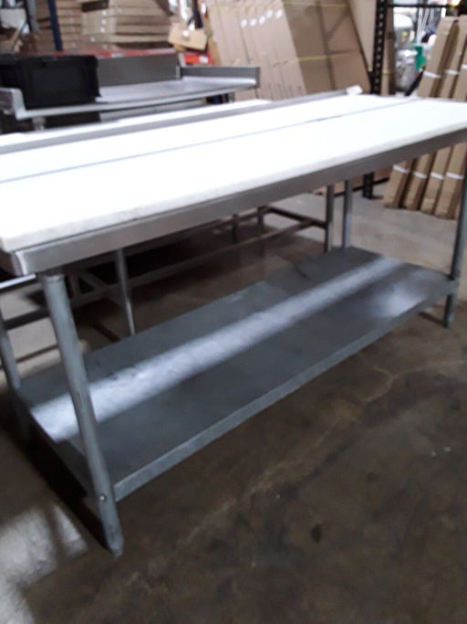 Used 72" x 30" Stainless Steel Cutting Board Table with 1" PE-cityfoodequipment.com
