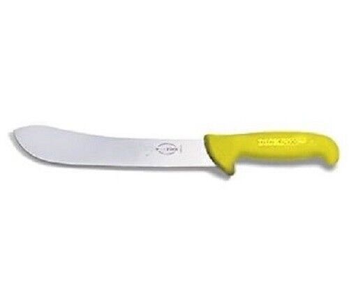 F. Dick (8238526-02) 10" Butcher Knife, Yellow Handle-cityfoodequipment.com