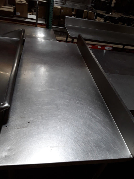Used 72" x 30" Stainless Steel Work Table with Open Base & Splash-cityfoodequipment.com