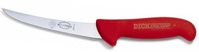 F. Dick (8299115-03) 6" Boning Knife, Curved, Stiff, Red Handle-cityfoodequipment.com