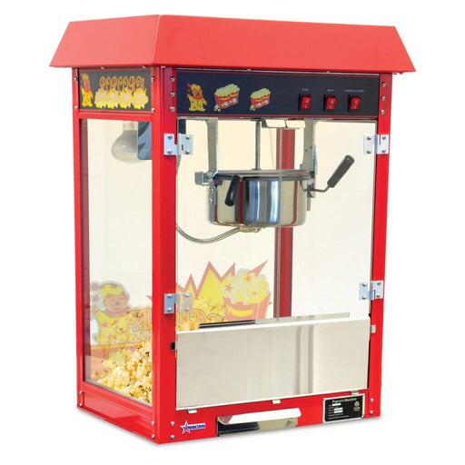 Hawk Bar Style Popcorn Popper / Machine Maker w/ 8 Ounce Kettle Red-cityfoodequipment.com