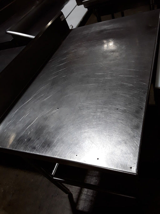 Used 48" x 30" Stainless Steel Work Table with Open Base & Splash-cityfoodequipment.com