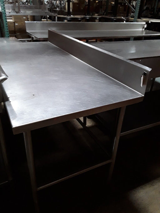 Used 72" x 30" Stainless Steel Work Table with Open Base & Splash-cityfoodequipment.com