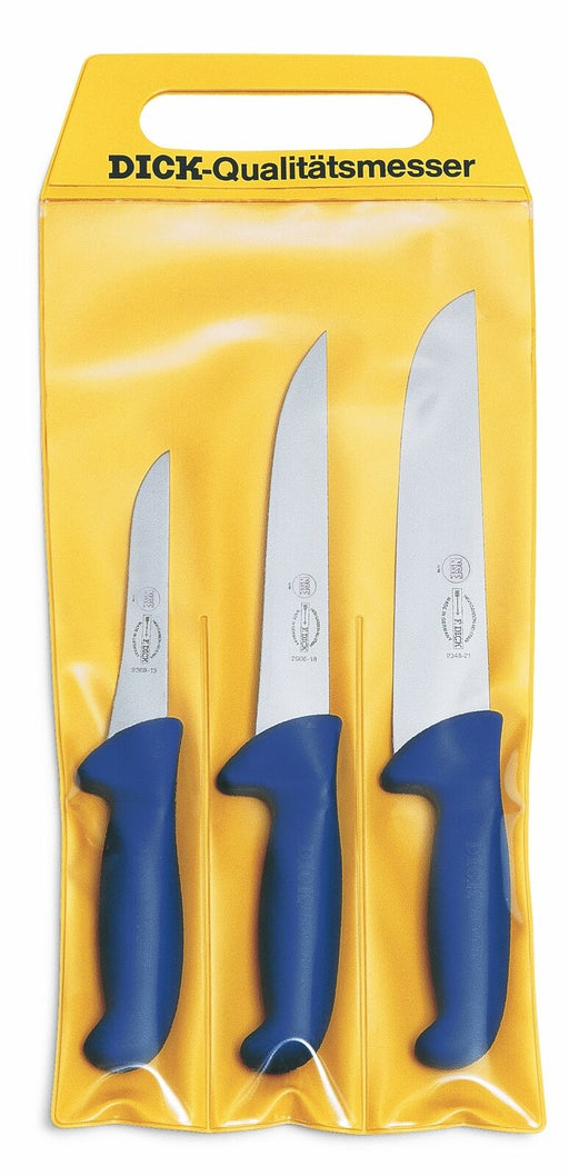 F. Dick (8255300) Set of 3 Ergogrip Butcher Knives in pouch-cityfoodequipment.com