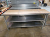 Used 72" x 30" Stainless Steel Work Table with 2 Adjustable Undershelves-cityfoodequipment.com