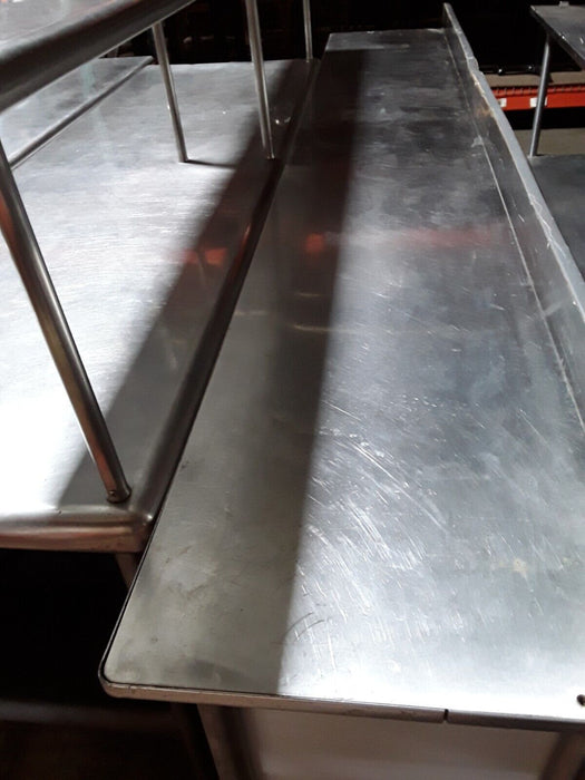 Used Custom 120" x 20" SS Work Table With Open Cabinets-cityfoodequipment.com