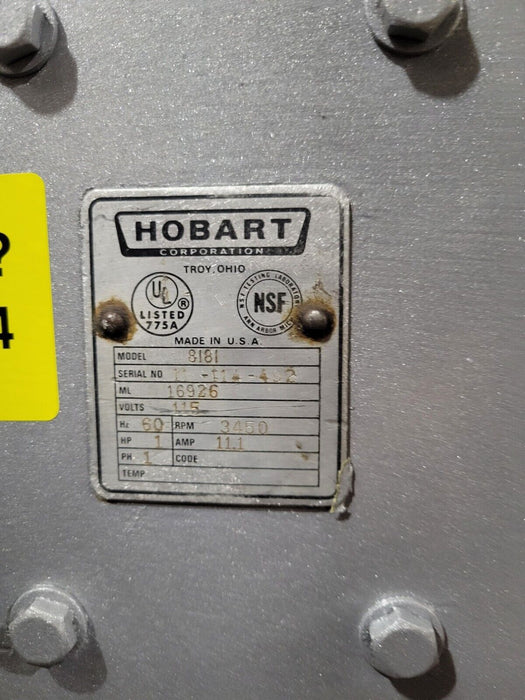 Used Hobart 8181 Commercial Bowl Chopper, 18" Stainless Steel Bowl, 115 Volts.-cityfoodequipment.com