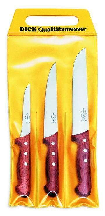 F. Dick (8136813) 5" Boning Knife & (8155300) 3 Wood Handle Butcher Knives-cityfoodequipment.com