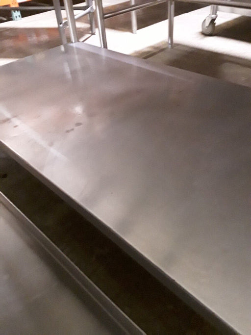 Used 60" x 30" Stainless Work Table w/ Cutting Board Undershelf with Casters-cityfoodequipment.com