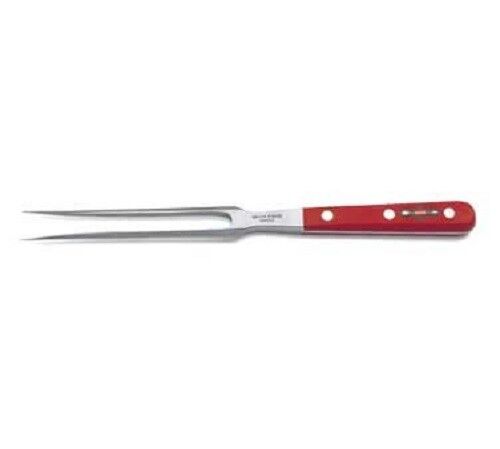 F. Dick (9100918-03) 7" Meat Fork, Forged, Red Handle-cityfoodequipment.com
