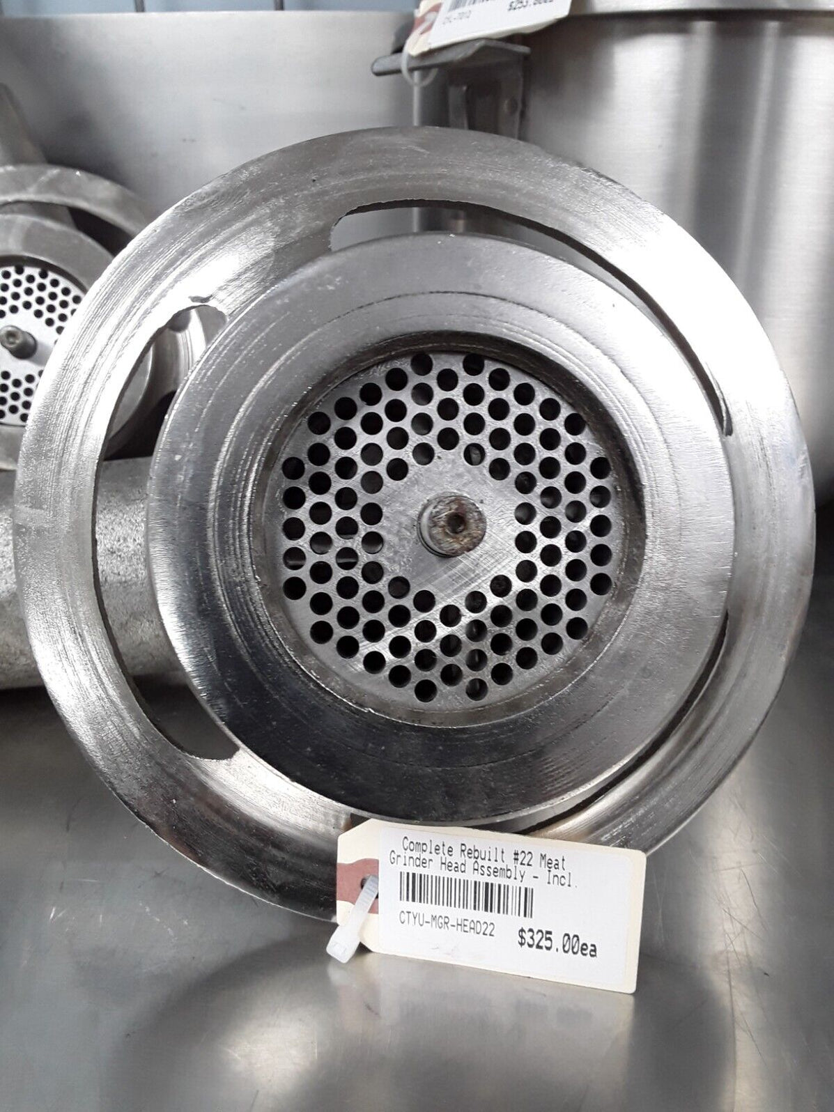 Complete Rebuilt 22 Meat Grinder Head AssemblyIncl Headstock, Knife — City Food Equipment