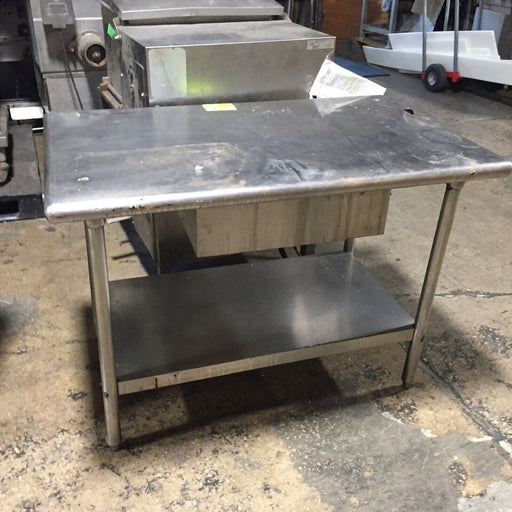 Used 48" x 30" Stainless Steel Work Table with Drawer and Undershelf-cityfoodequipment.com