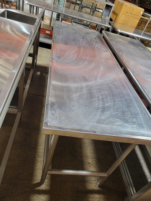 Used 84" x 30" Stainless Work Table with Marine Edge Worktop-cityfoodequipment.com