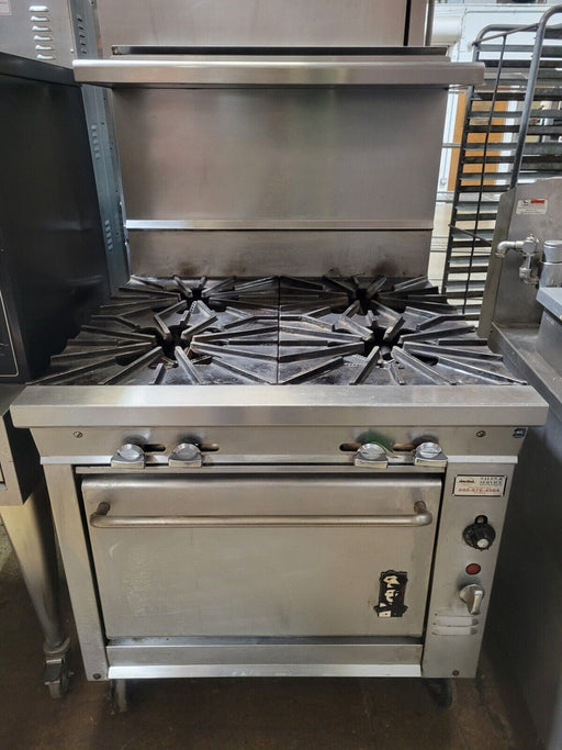 Used Montague 136-5A Legend 36" Heavy Duty Gas Range With Four 18" Open Burners-cityfoodequipment.com