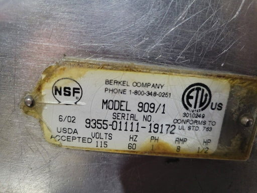Used Berkel 909 - 2 Speed Commercial Meat / Deli Slicer W/ 12.5" Stainless Steel-cityfoodequipment.com