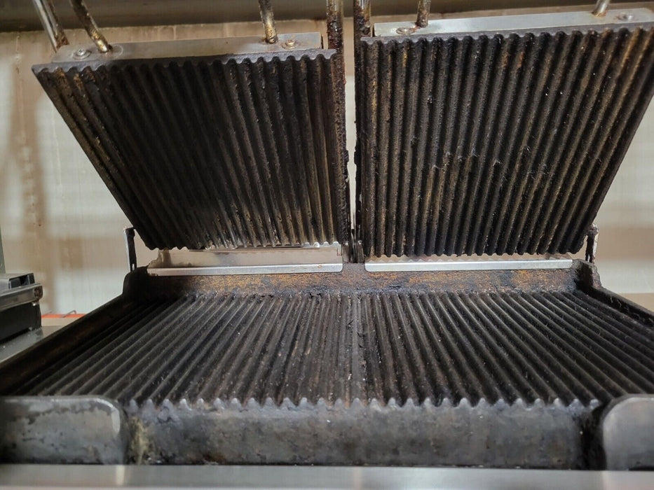 Used Waring WPG300 Double Commercial Panini Press w/ Cast Iron
