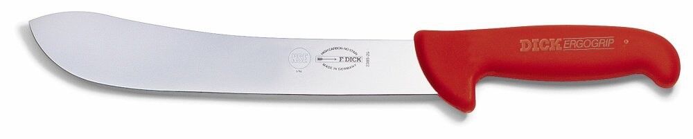 F. Dick (8238526-03) 10" Butcher Knife, Red Handle-cityfoodequipment.com