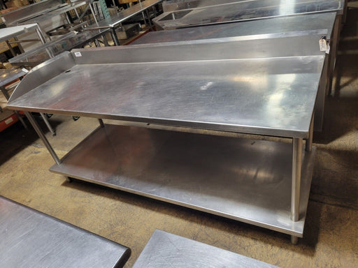 Used 72" x 30" Stainless Steel Work Table with Backsplash-cityfoodequipment.com