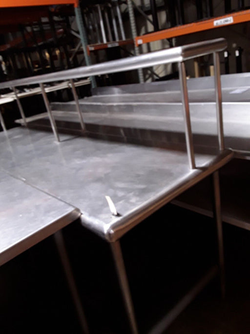 Used 96" x 30" Stainless Steel Work Table with Overshelf-cityfoodequipment.com