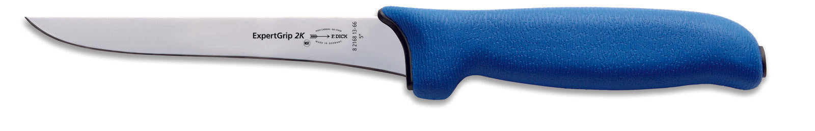 F. Dick (8216813-66) 5" Boning Knife, Straight, Stiff, Soft Blue Handle-cityfoodequipment.com