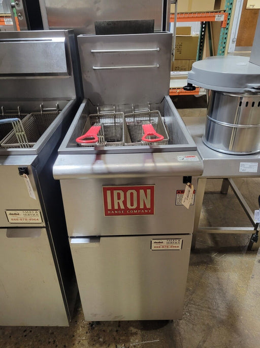 Iron Range IRF-40 Natural Gas Fryer Stainless Steel Floor Model 40 lbs.-cityfoodequipment.com